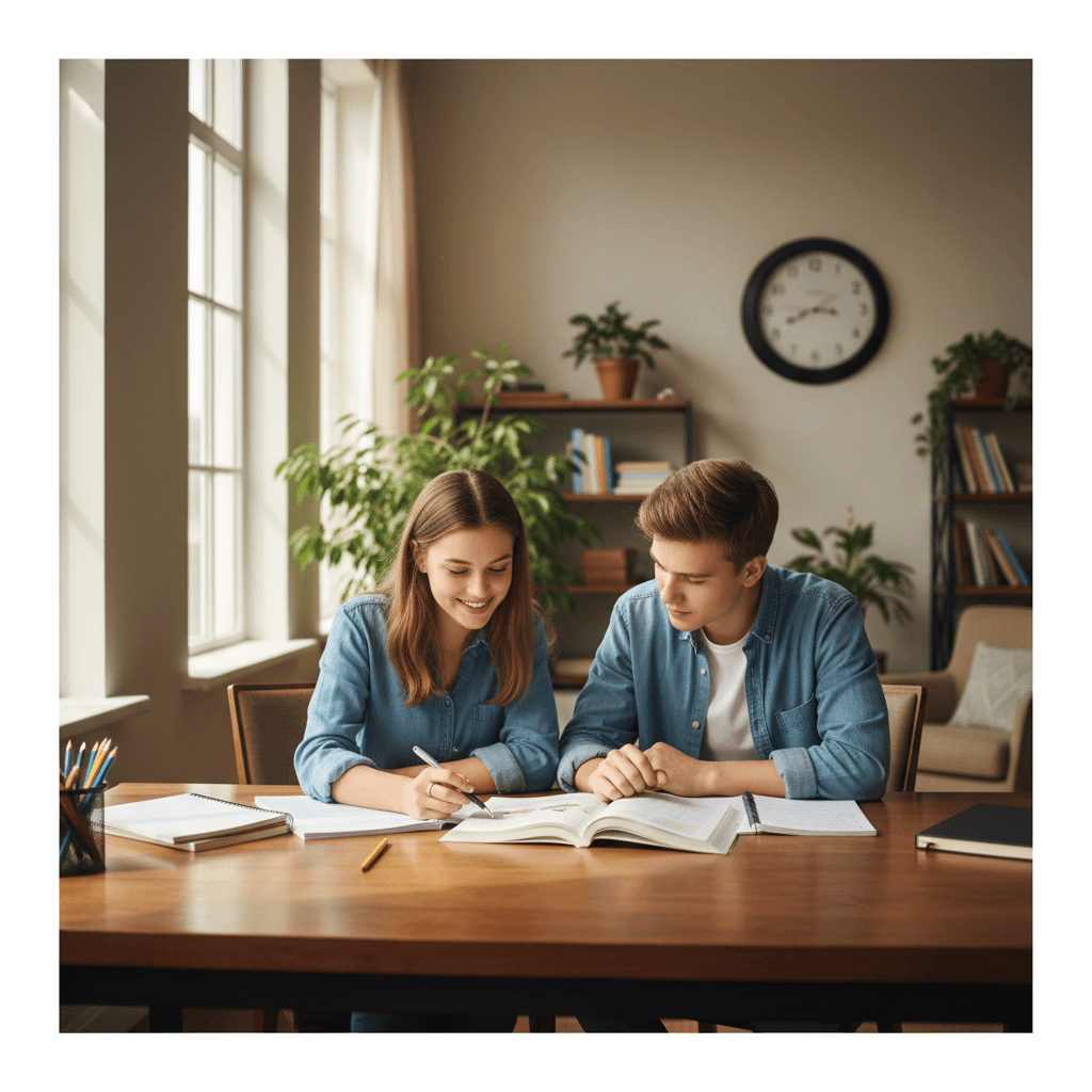 Personalized one-on-one tutoring session in a bright study environment