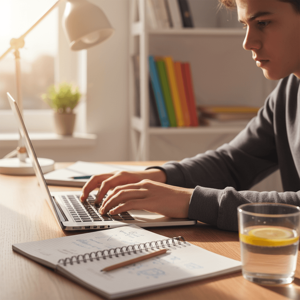 Online tutoring session via video conference